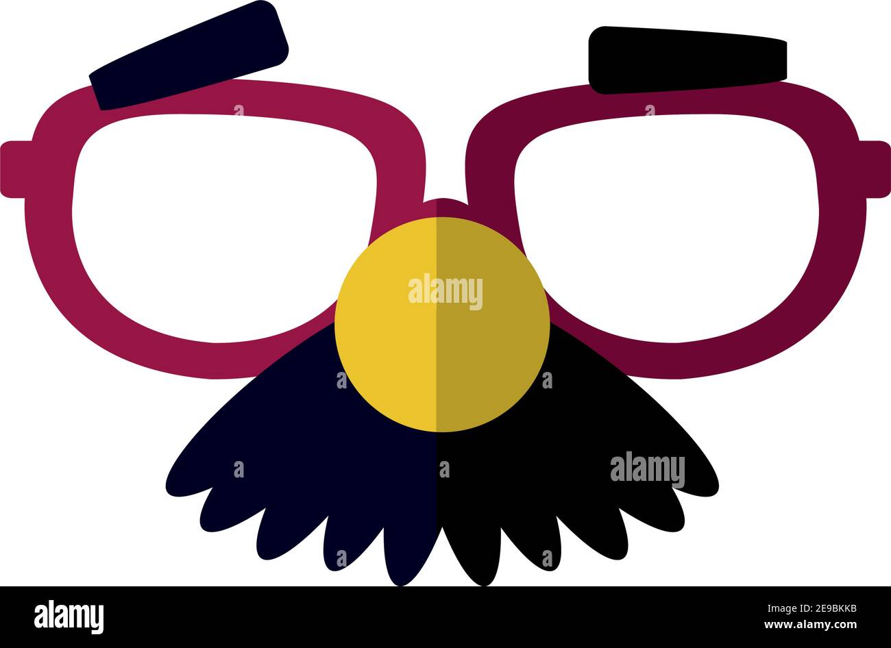 disguise mask with mustache and glasses over white background, colorful design, vector