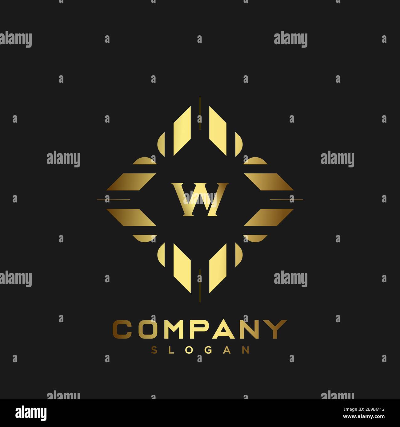 W Premium monogram letter initials logo. minimalist symbol icon vector ...