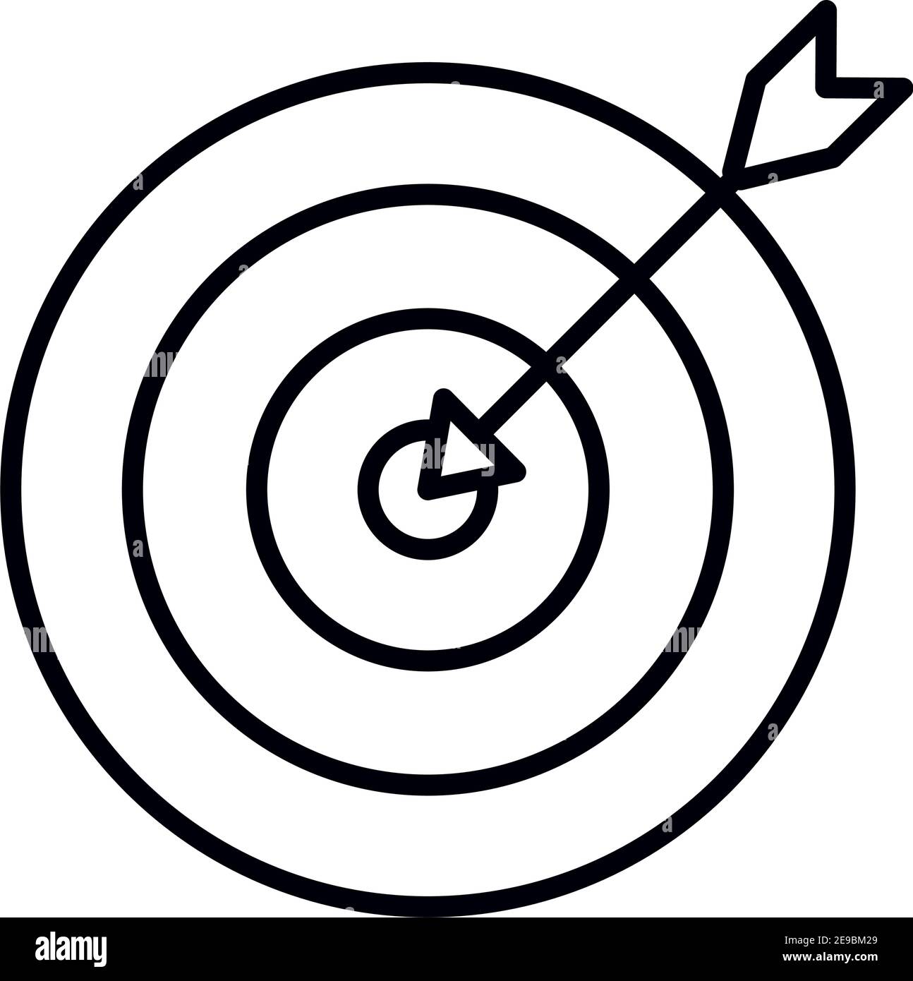 arrow and target icon over white background, line style, vector ...