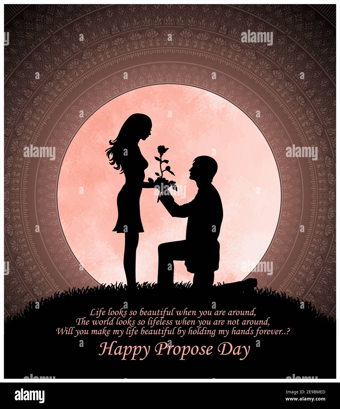 Young Man Proposing His Girlfriend on Propose Day during Valentine Week.  Beautiful Romantic Background of Lovable Couple Stock Illustration -  Illustration of happiness, engagement: 240950319