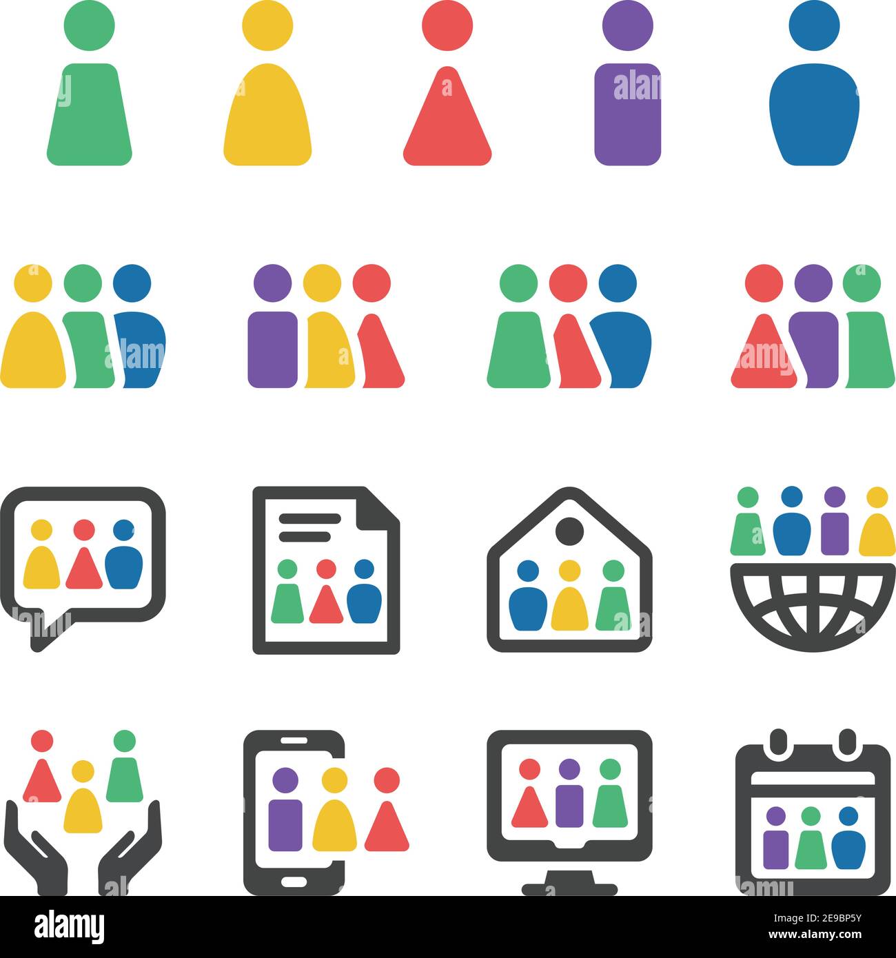 people and population icon set,vector and illustration Stock Vector