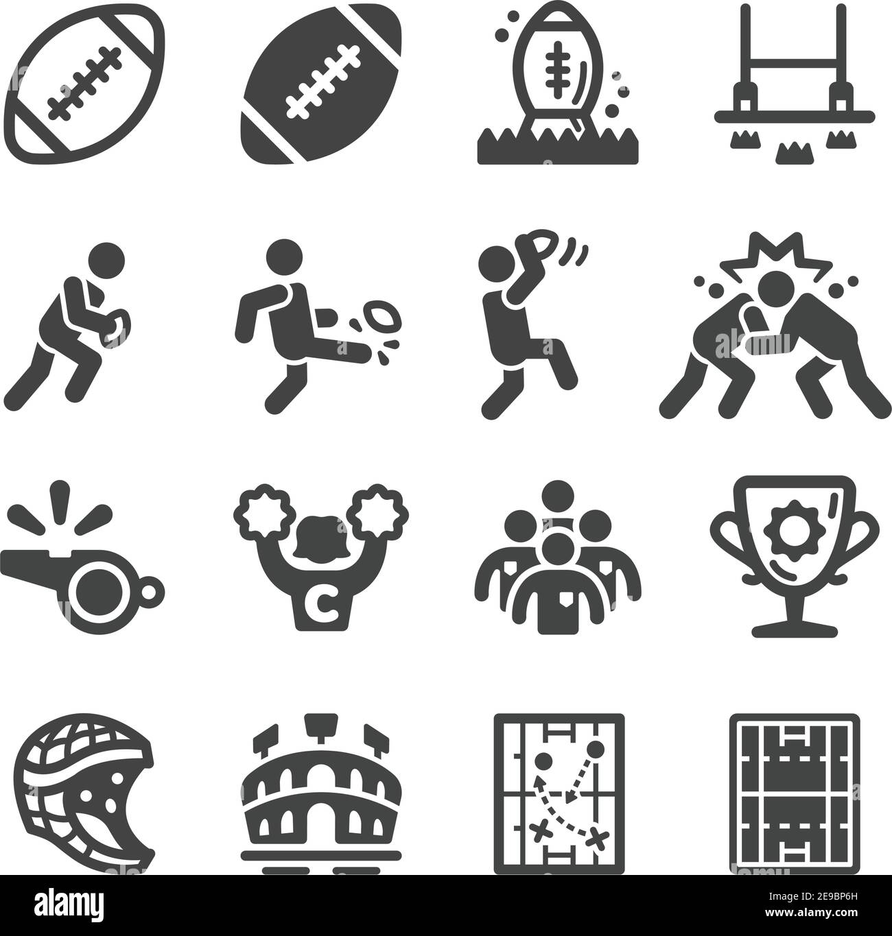 rugby sport and recreation icon set,vector and illustration Stock Vector