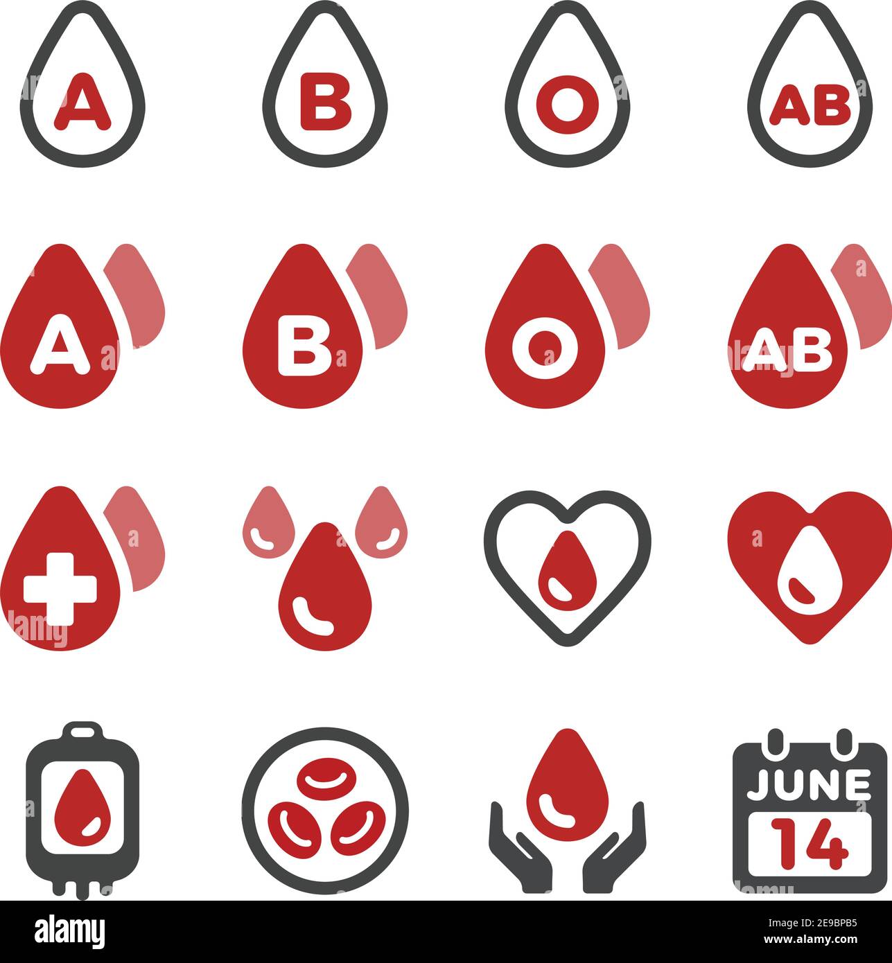 blood and blood type icon set,vector and illustration Stock Vector