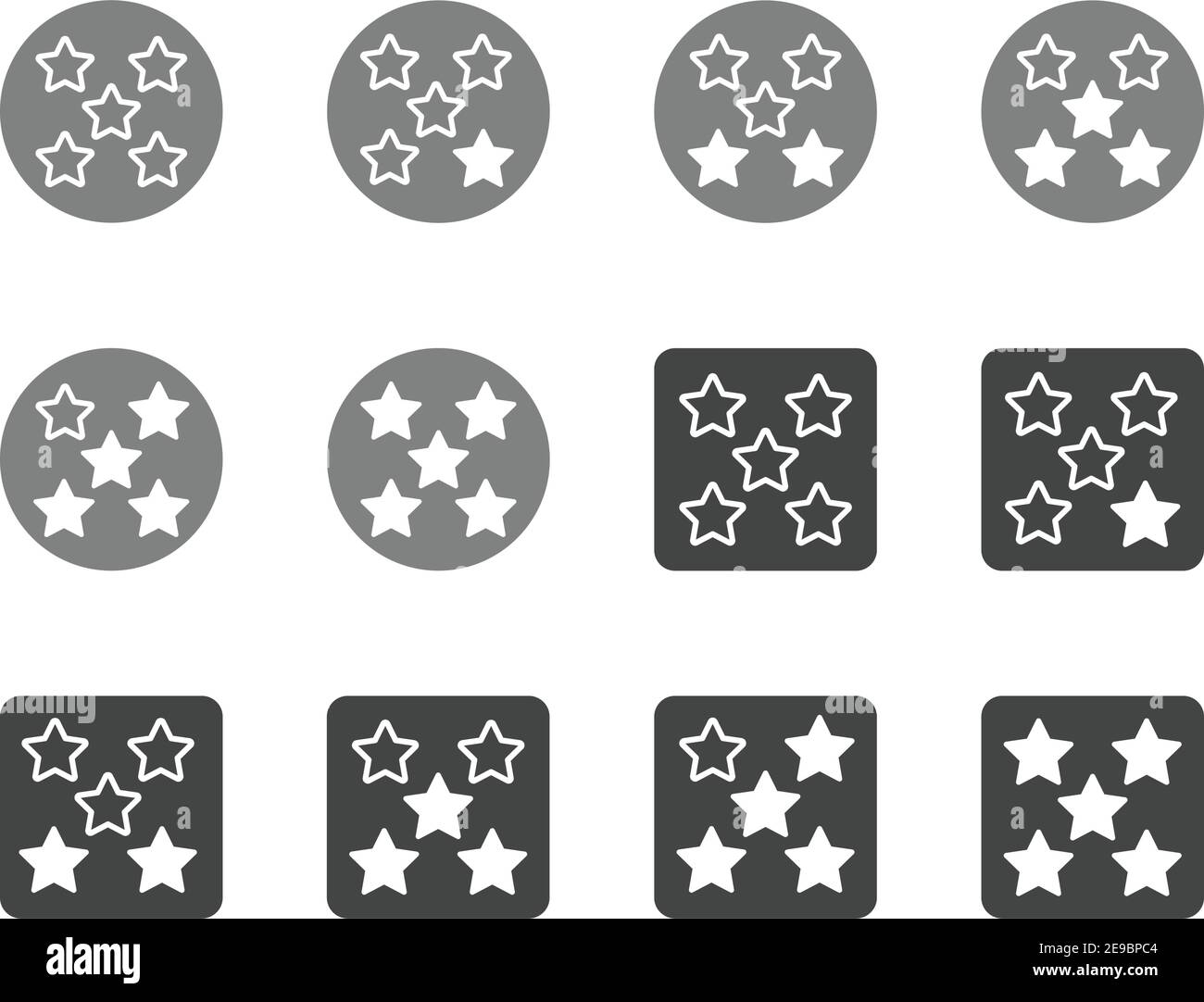 rating five star icon set,vector and illustration Stock Vector