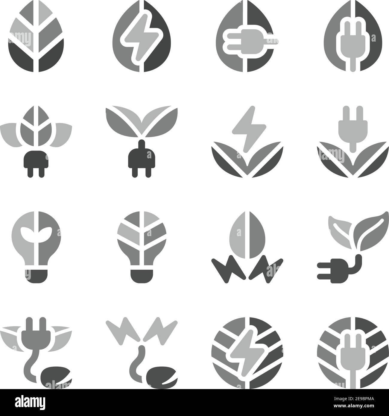 eco energy icon set,logo style,vector and illustration Stock Vector