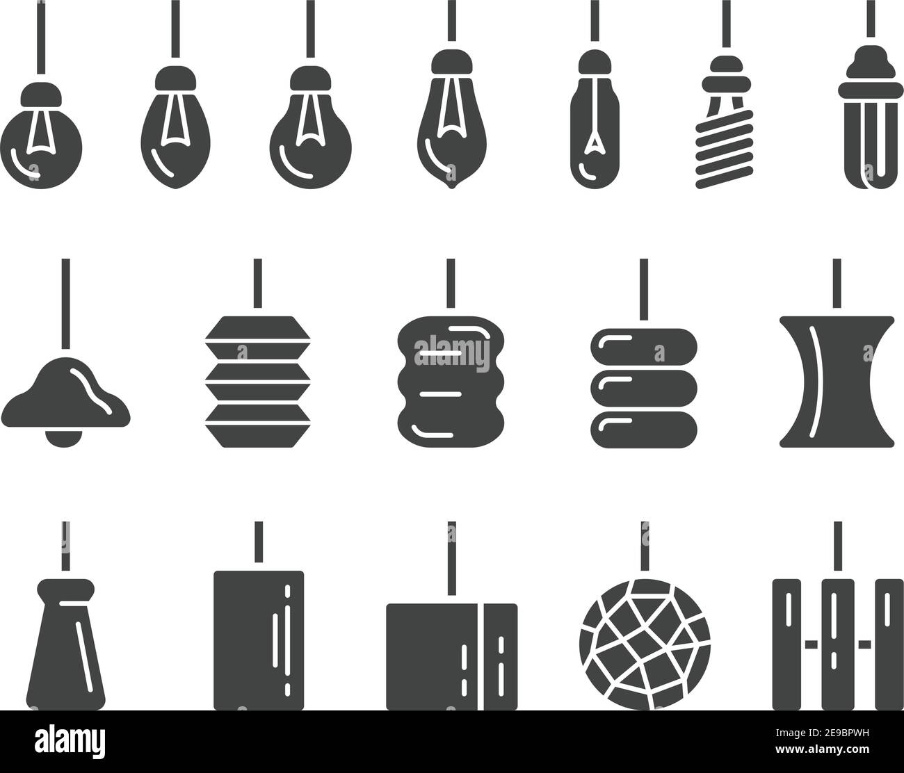 hanging lamp icon set,vector and illustration Stock Vector