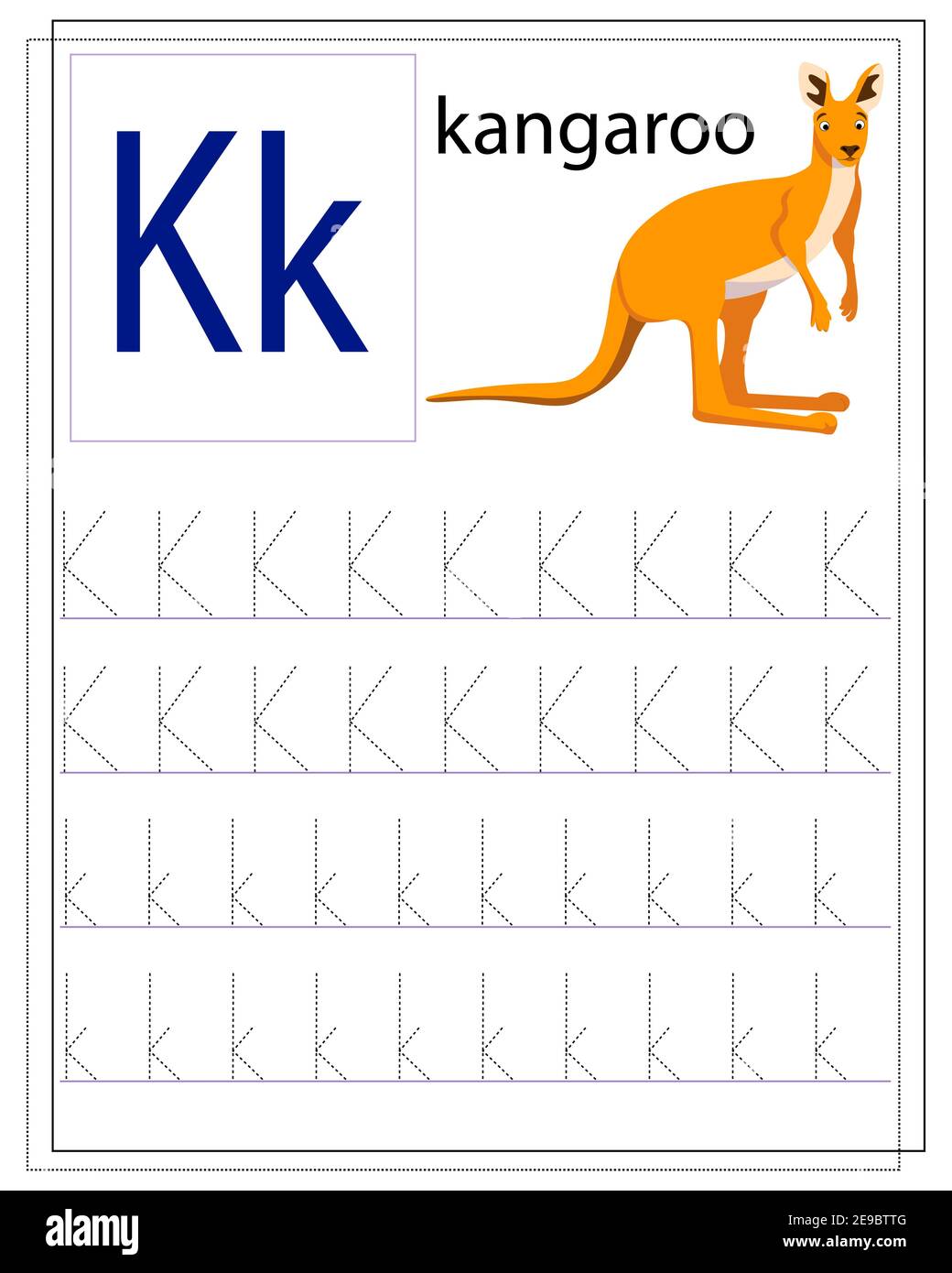 a worksheet for children with the letter k to learn the english alphabet stock vector image art alamy