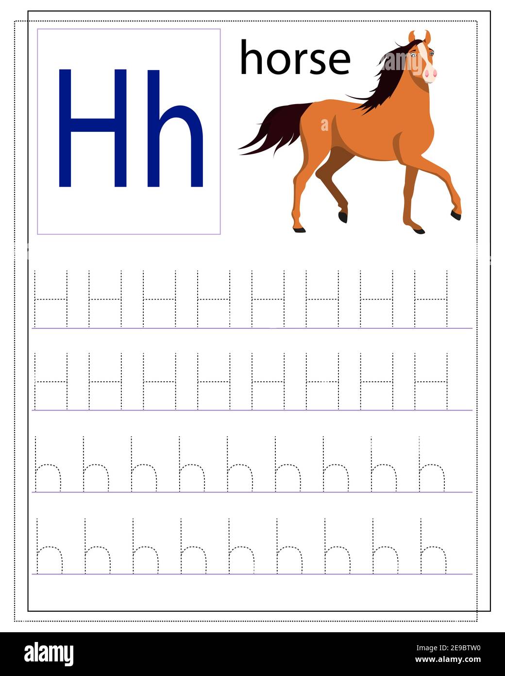 a worksheet for children with the letter h to learn the english alphabet stock vector image art alamy