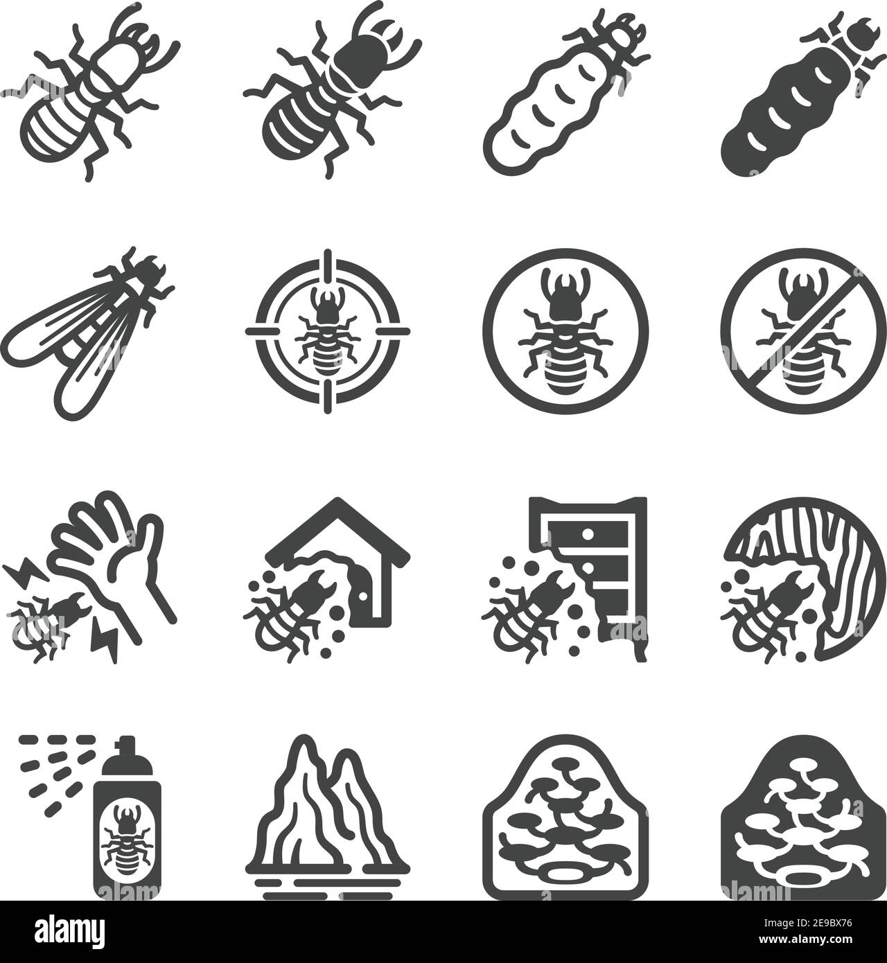 termite icon set,insect and pest icon,vector and illustration Stock Vector
