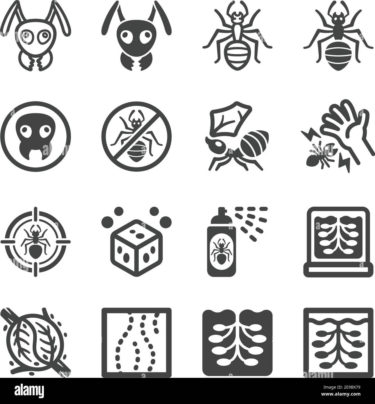 ant icon set,pest and insect icon,vector and illustration Stock Vector