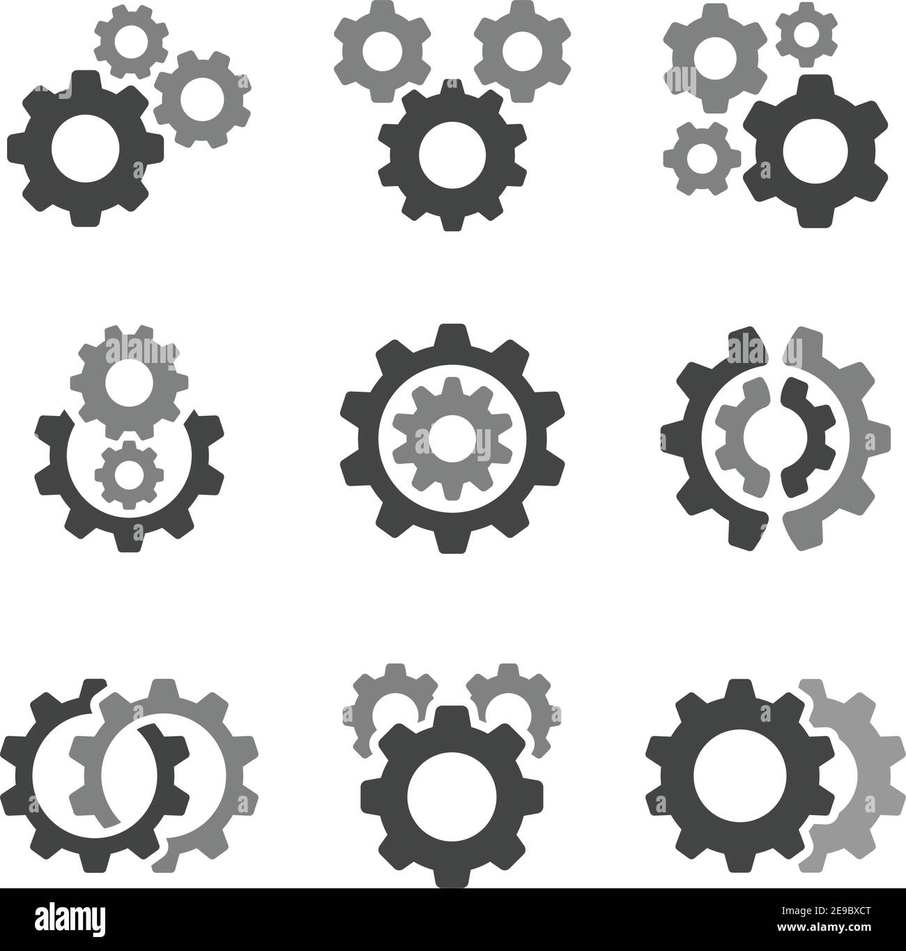 gear and mechanism icon set,vector and illustration Stock Vector