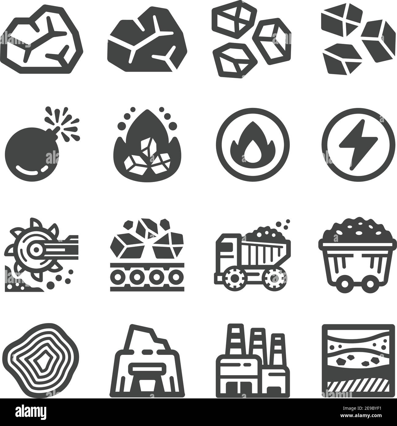 coal icon set,vector and illustration Stock Vector