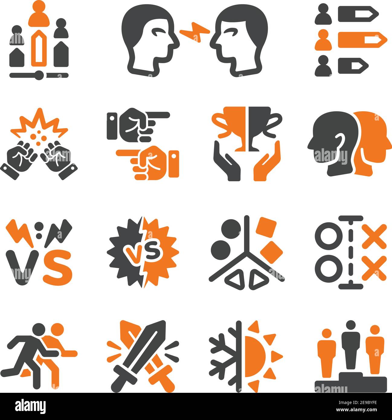rival,enemy icon set,vector and illustration Stock Vector