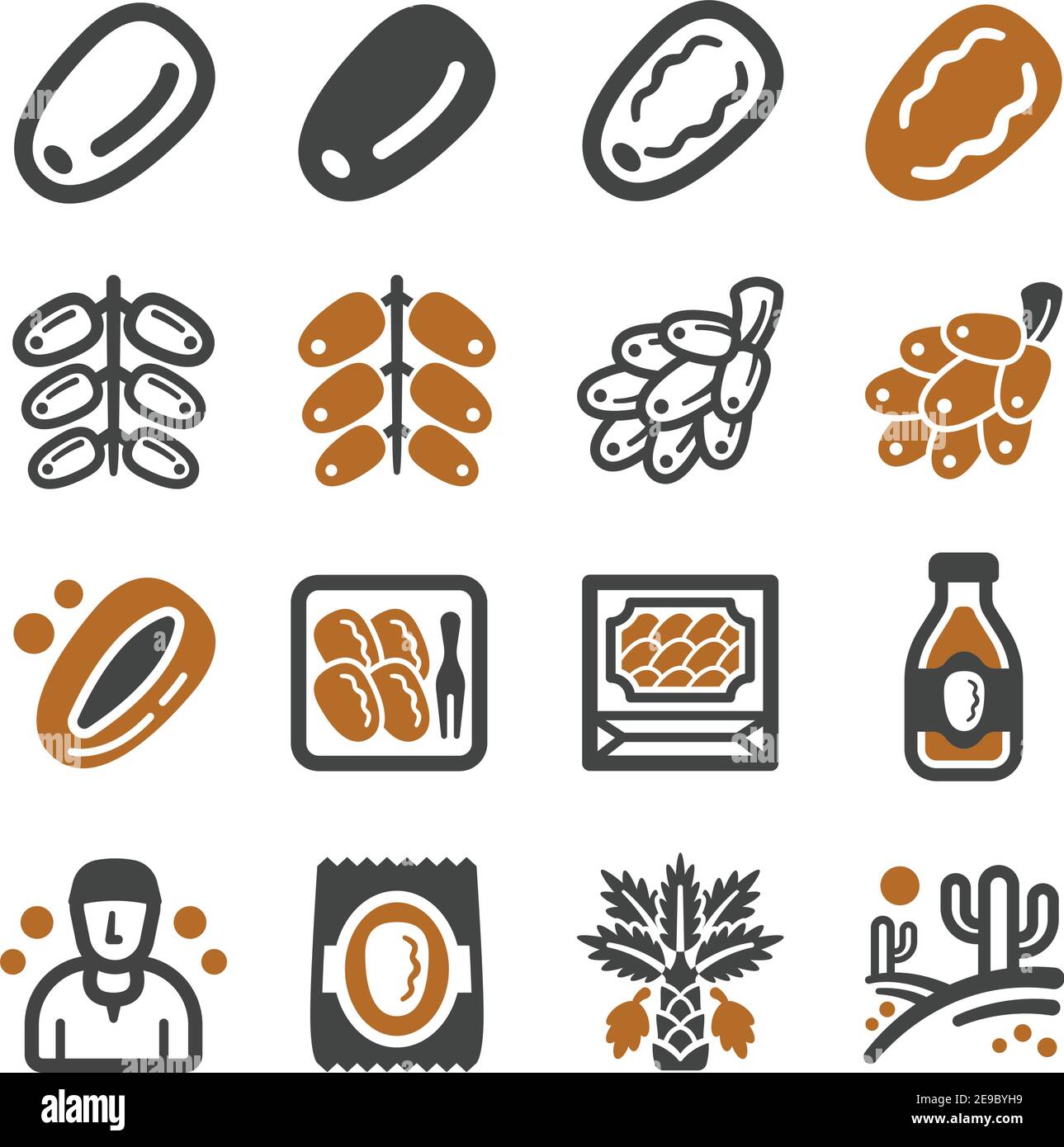 date palm icon set,vector and illustration Stock Vector