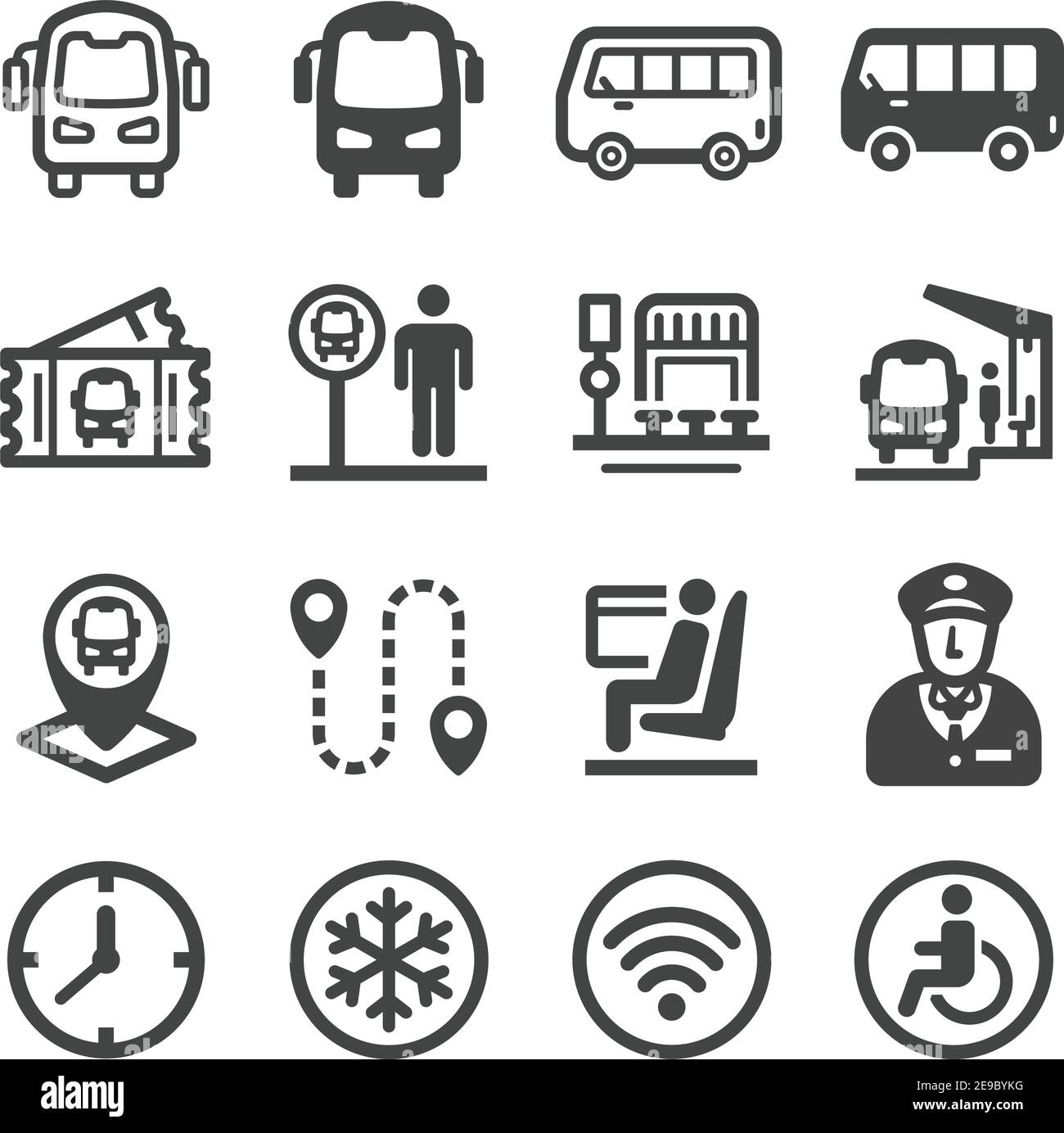 bus icon set,vector and illustration Stock Vector