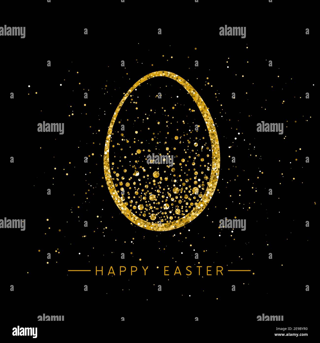 Happy Easter banner background template with beautiful golden egg. Vector illustration. Stock Vector