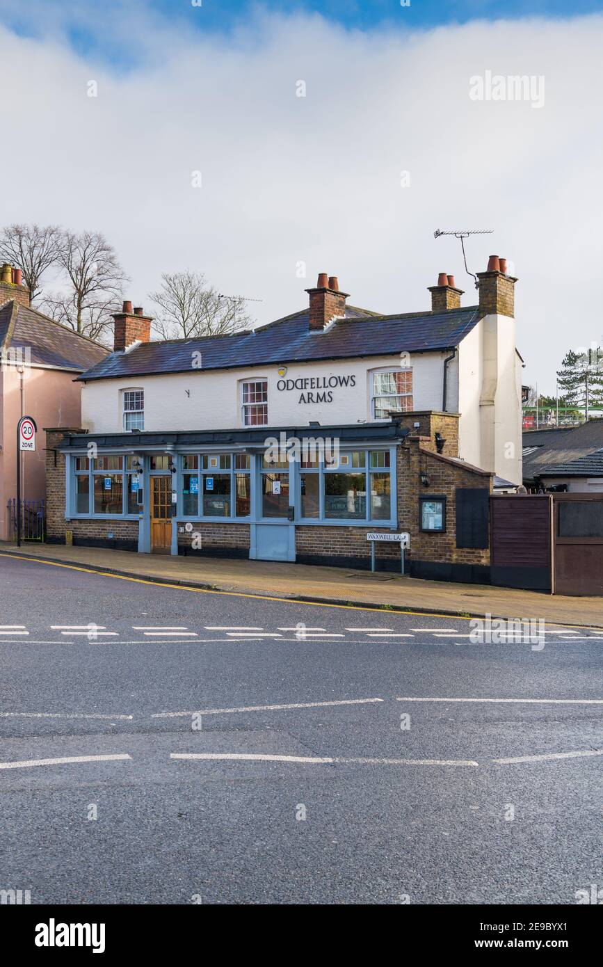 The Oddfellows Arms, a small single bar pub on the corner of Waxwell