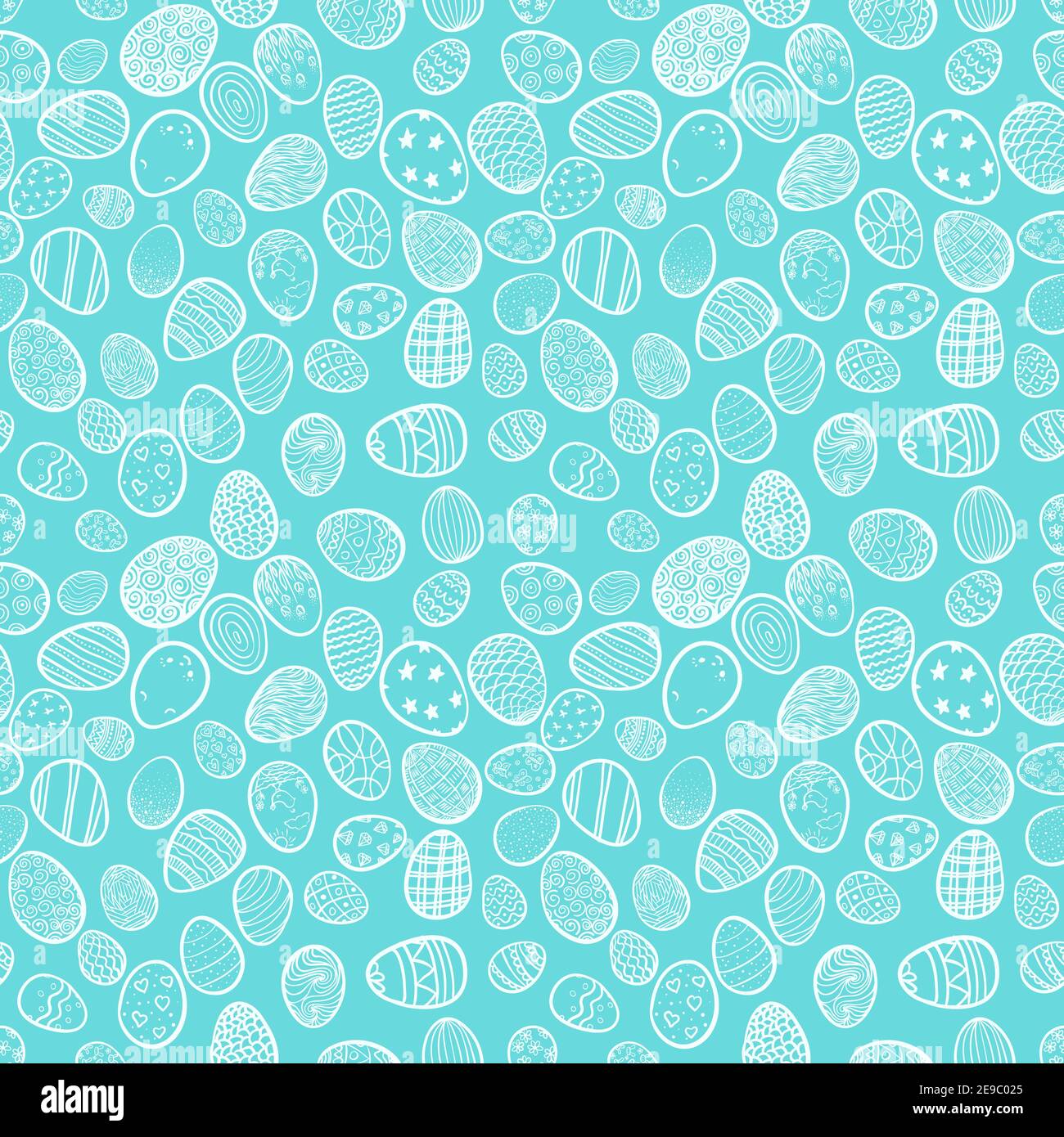 Seamless background for happy Easter. Decorative easter eggs with pattern. Vector illustration. Stock Vector