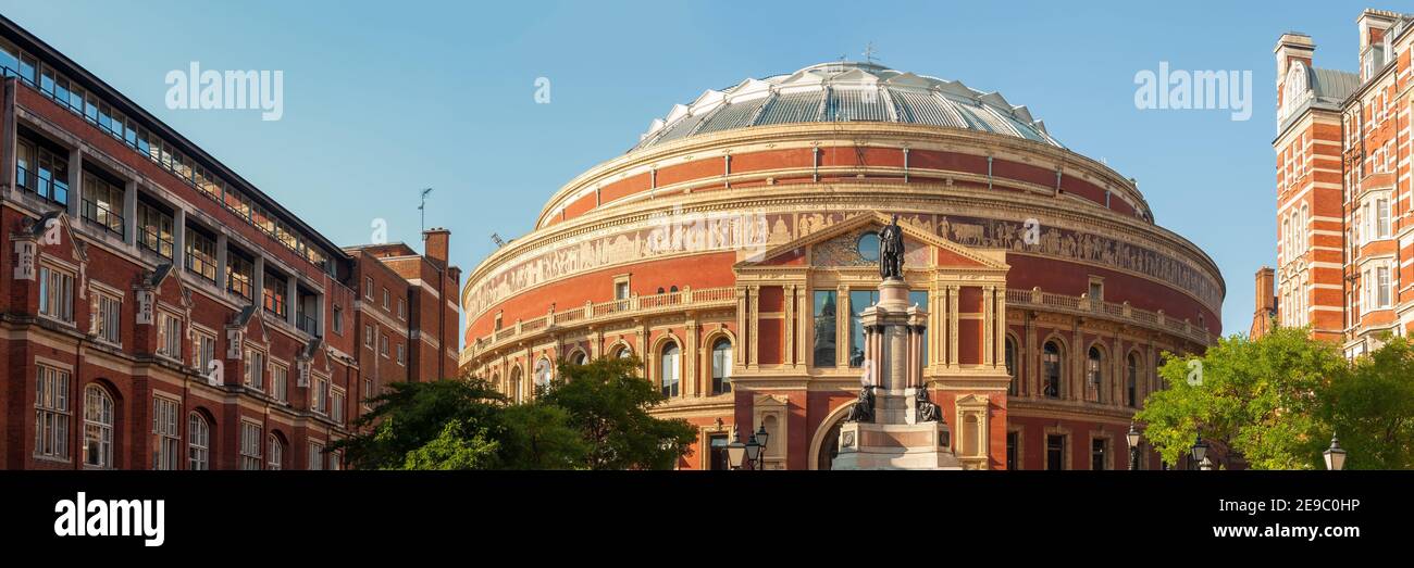 LONDON, UK - SEPTEMBER 12, 2009:  Panorama view of the Royal Albert Hall showing the surrounding buildings and distinctive domed roof Stock Photo