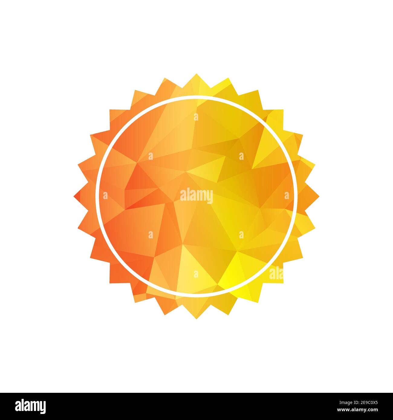 Yellow sun triangle colored icon vector on white background. Weather icon Stock Vector