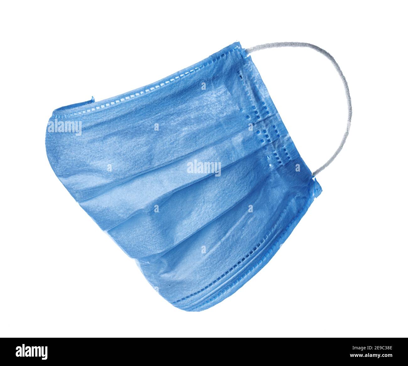 Blue medical face masks isolated on white Stock Photo - Alamy