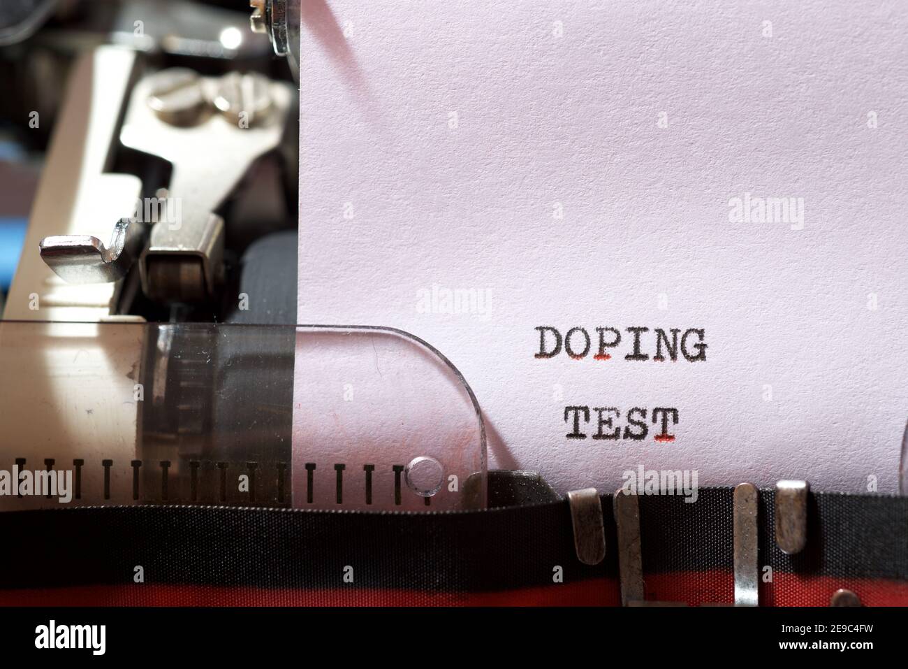 Doping test phrase written with a typewriter Stock Photo - Alamy