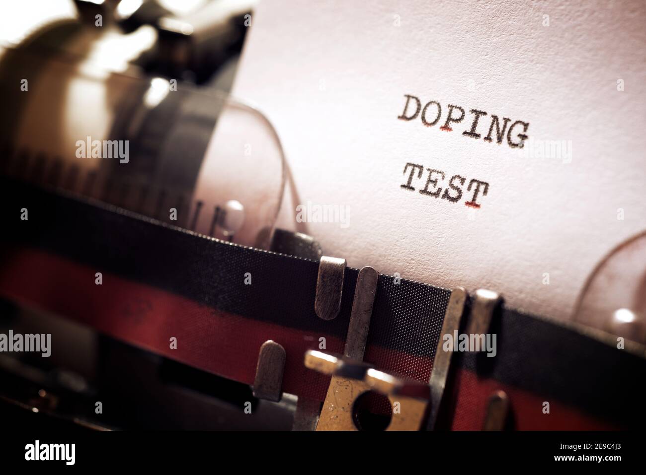 Doping test phrase written with a typewriter Stock Photo - Alamy