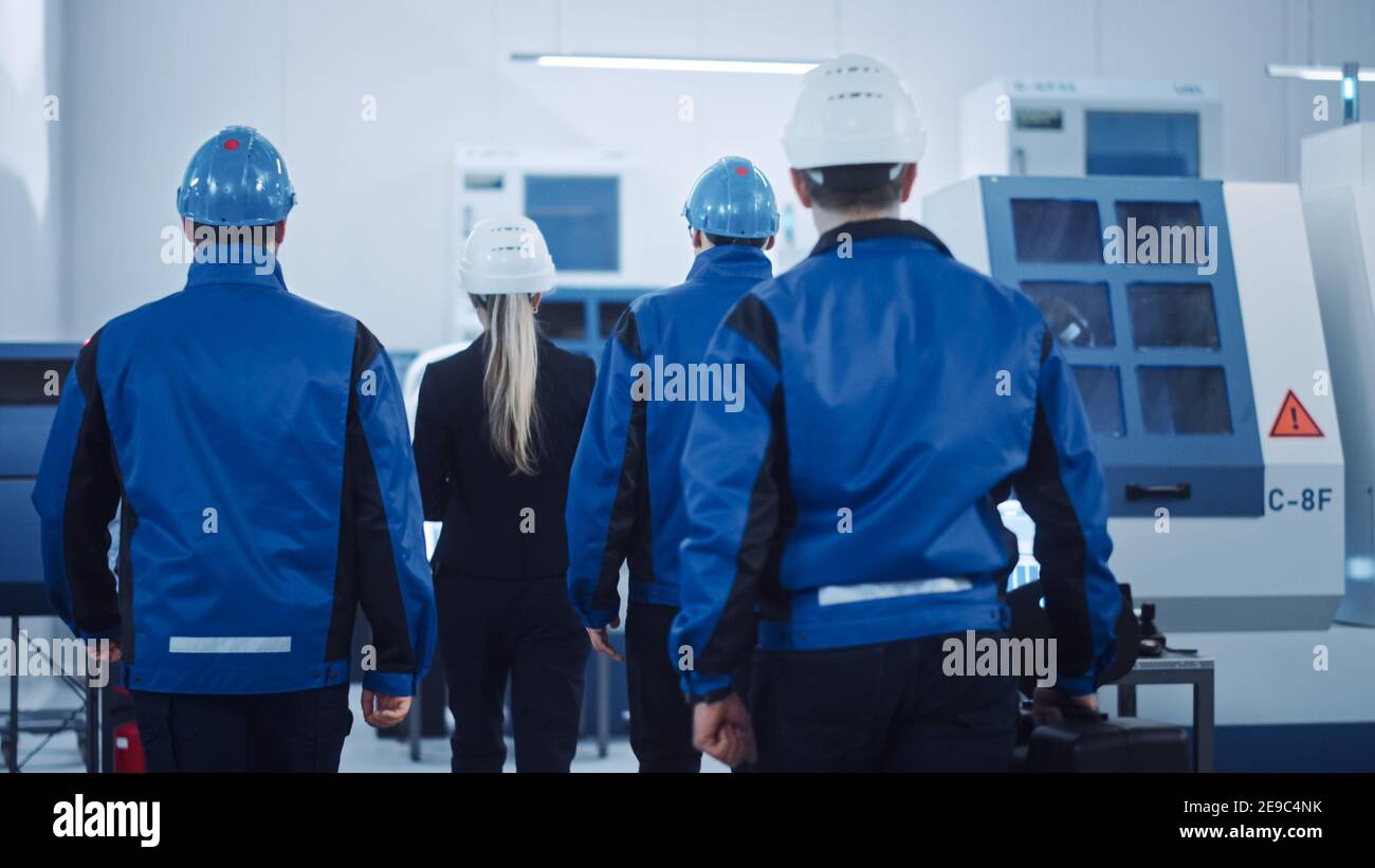 Safety manager and factory and walking hires stock photography and