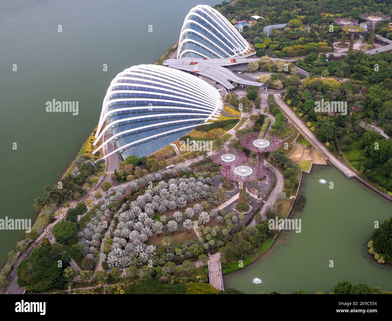 Gardens by the Bay urban nature park in Singapore Marina Bay Stock Photo