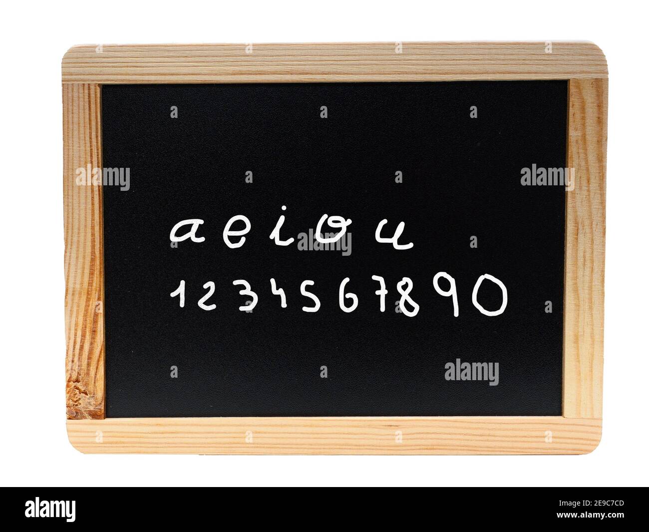An old blackboard with learning scripture. Stock Photo