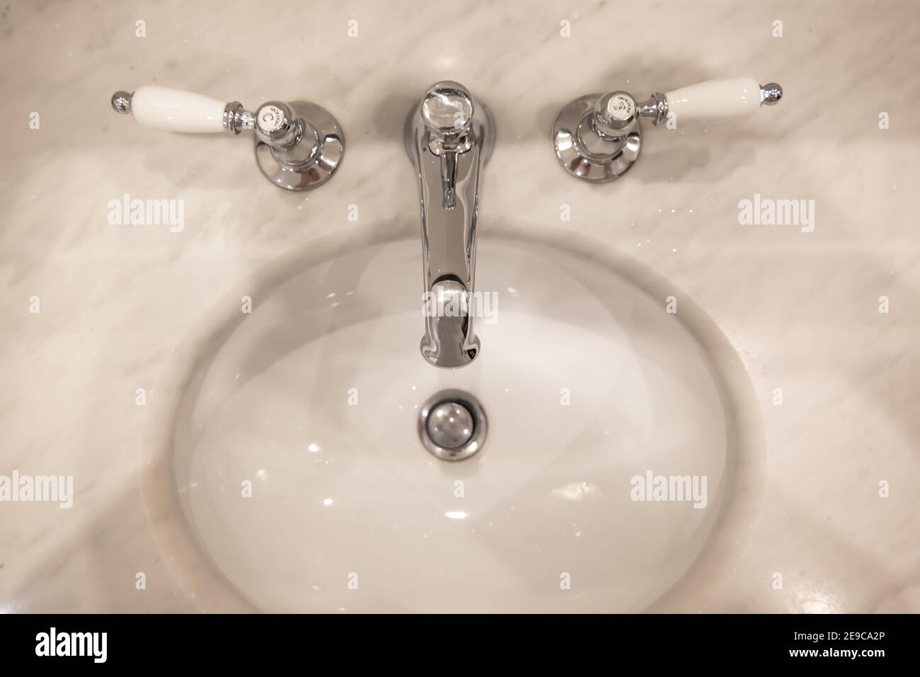 Retro Styled Bathroom Sink with Water Faucet in France Stock Photo Alamy