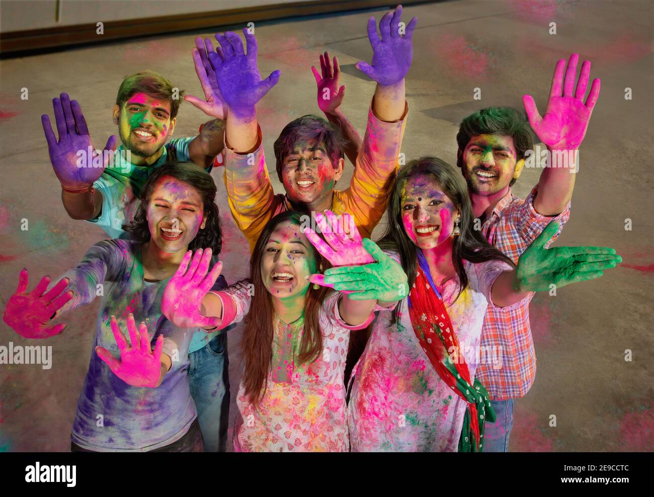 Festival of colour hands hi-res stock photography and images - Alamy