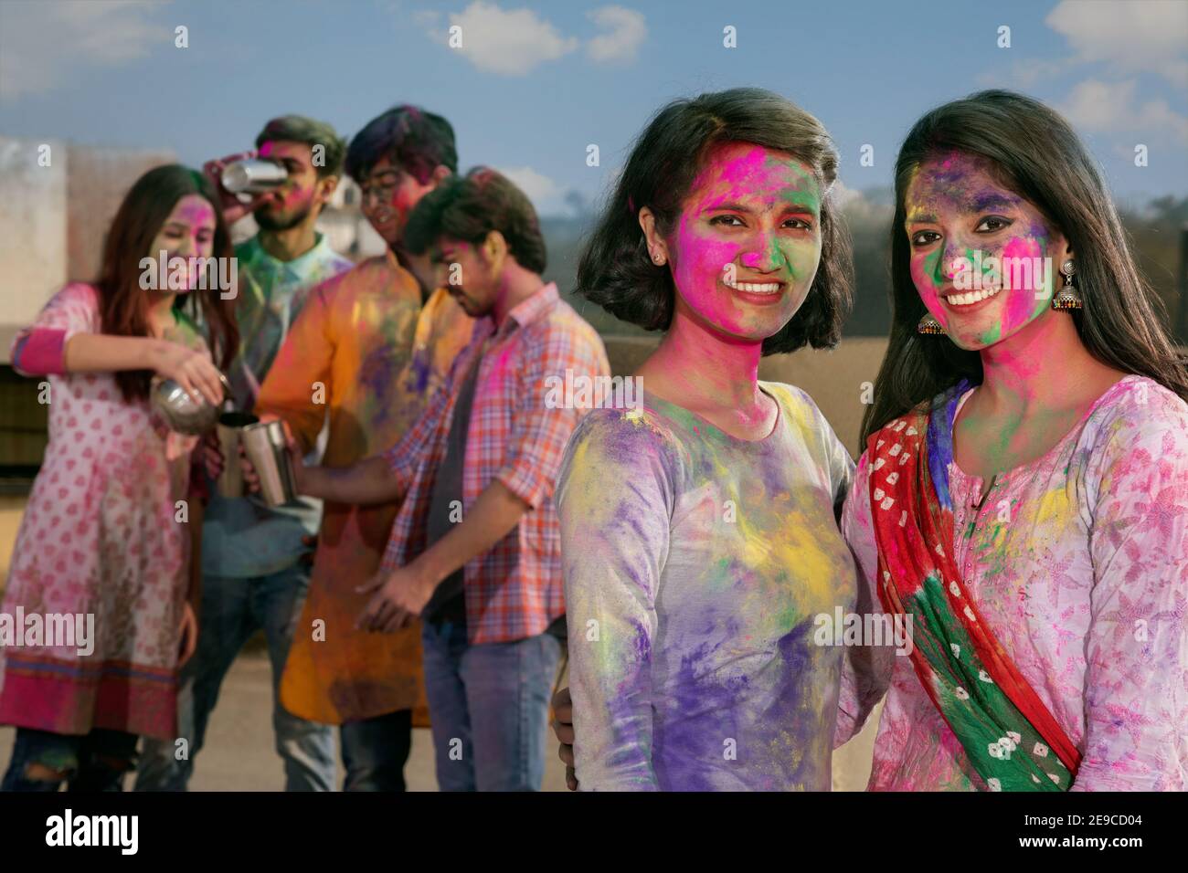 guy enjoying holi while driving