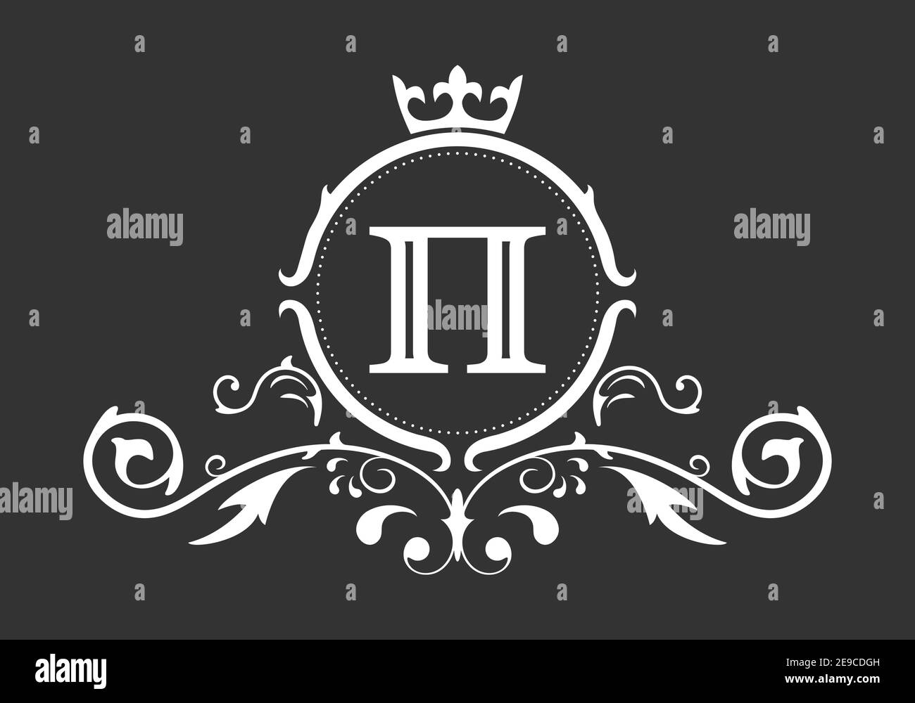 Stylized letter P of the Russian alphabet. Monogram template with ...