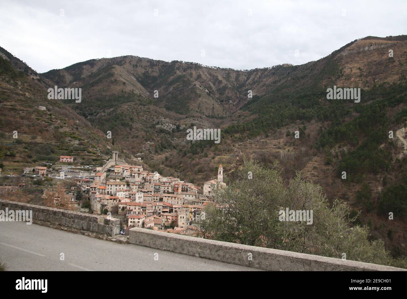 A picture of the old french village Lucerám in the Alps. Nice calm place. Stock Photo