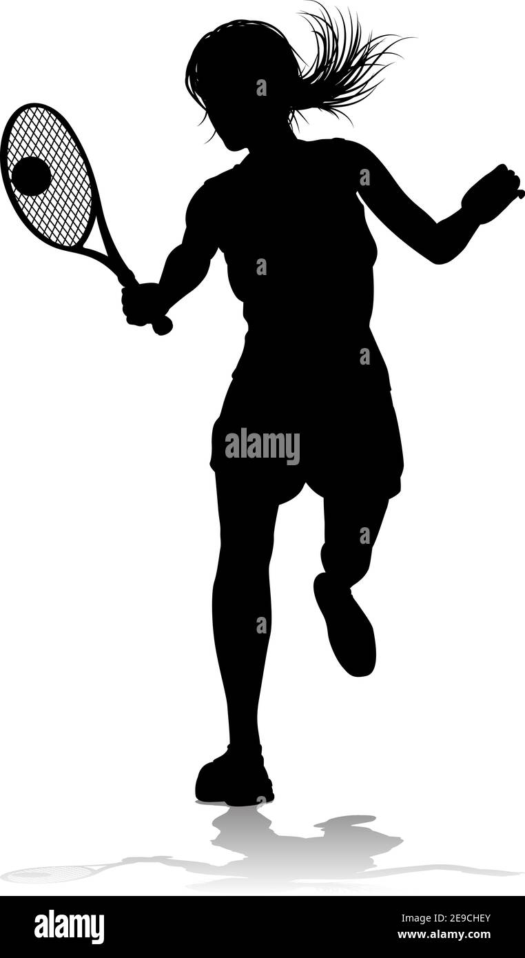 Tennis Silhouette Sport Player Woman Stock Vector Image & Art - Alamy