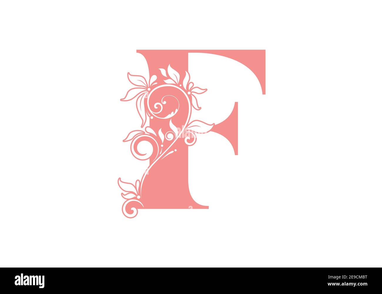 Monogram letters F. Floral alphabet . Monogram initials perfectly for ...