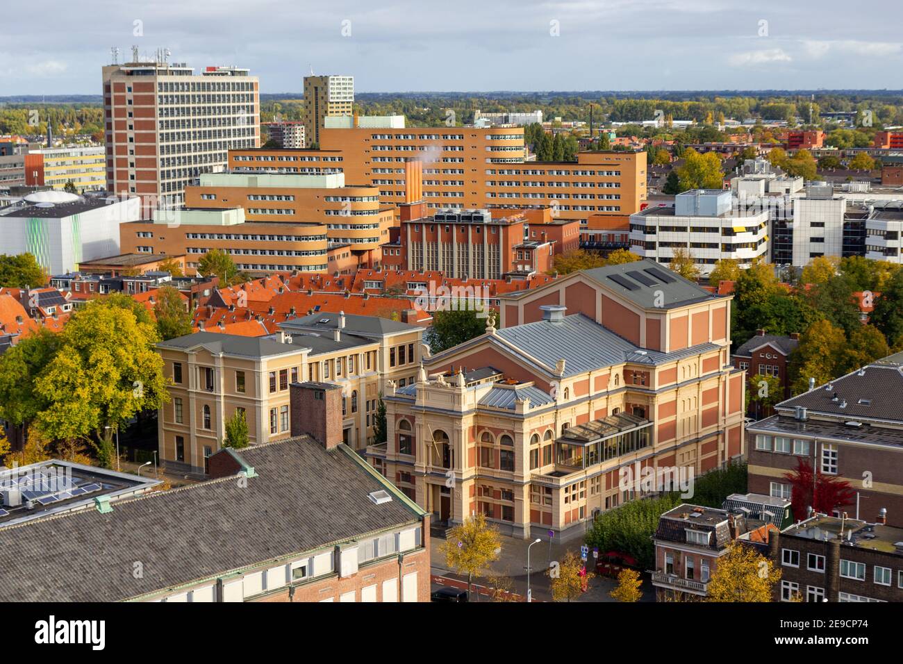 Aerial cityscape of Groningen Stock Photo