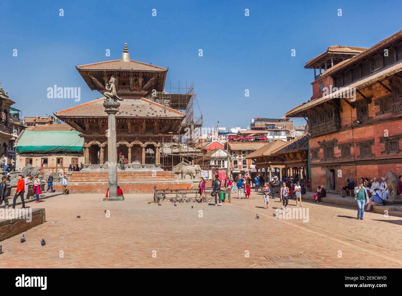 Char Narayan Temple on Durbar square in Patan, Nepal Stock Photo