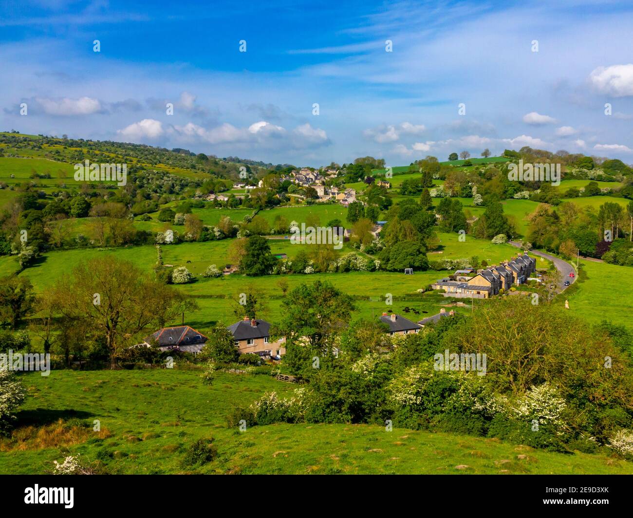 Rolling countryside near Oaker in the Derbyshire Dales area of the Peak District National Park, Derbyshire, England, UK Stock Photo