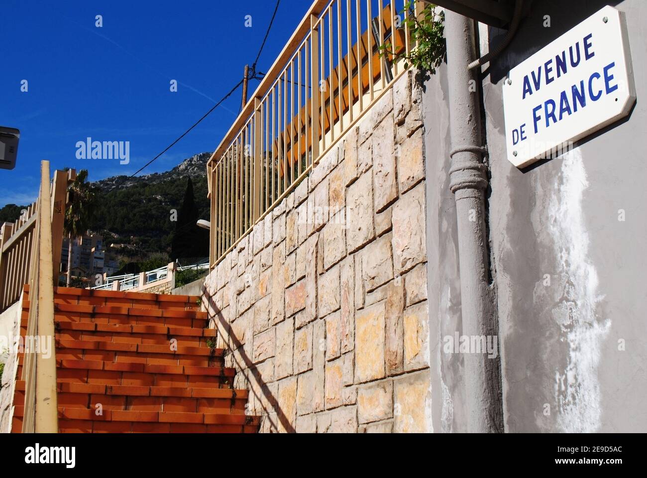 A street in the Principality of Monaco named Avenue de France. Stock Photo