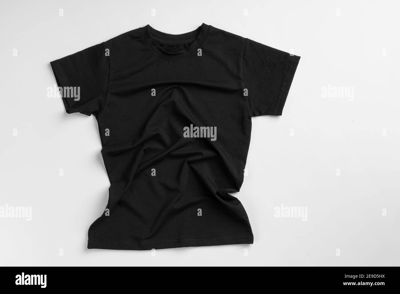 Black color plain t-shirt with copy space Stock Photo