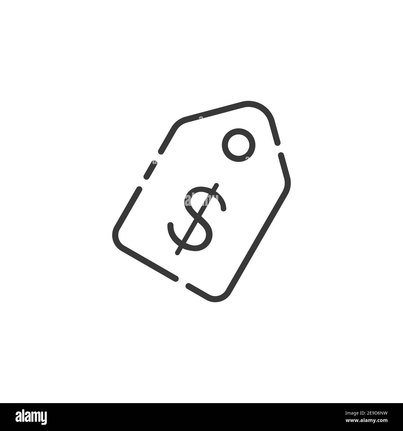 Shopping tag thin line icon. Dollar sale price label. Isolated outline ...