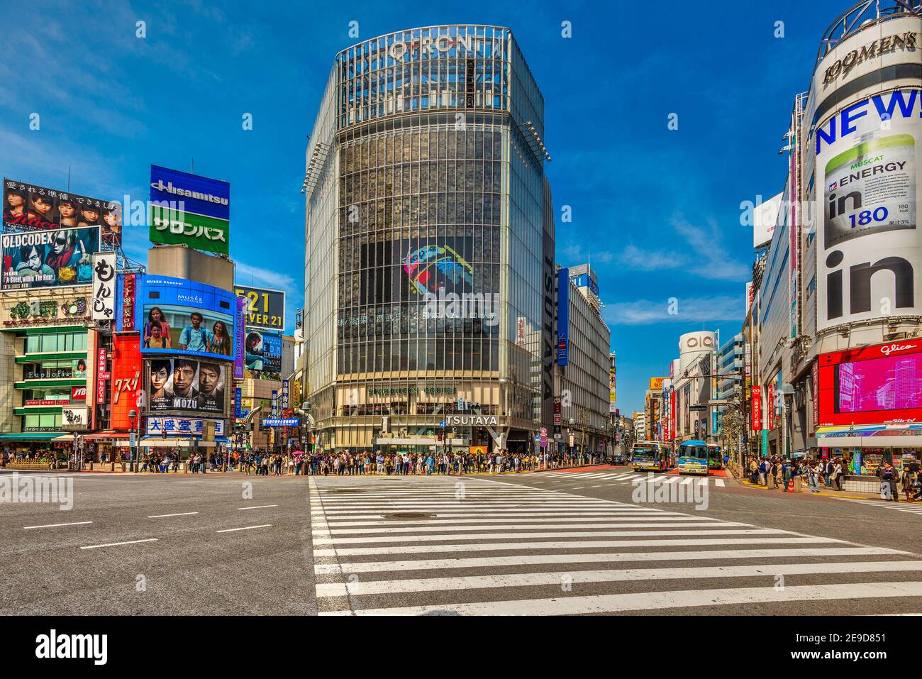 Shibuya Crossing, Tokyo, Honshu, Japan Stock Photo