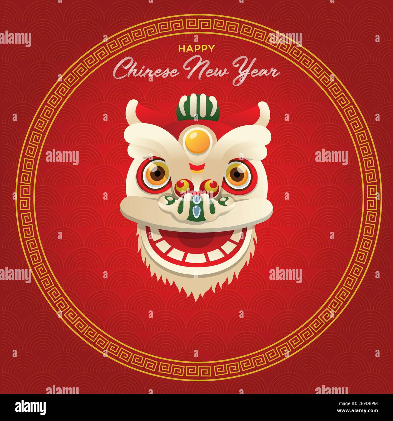 Illustration of chinese lion to celebrate chinese new year on a red background Stock Vector