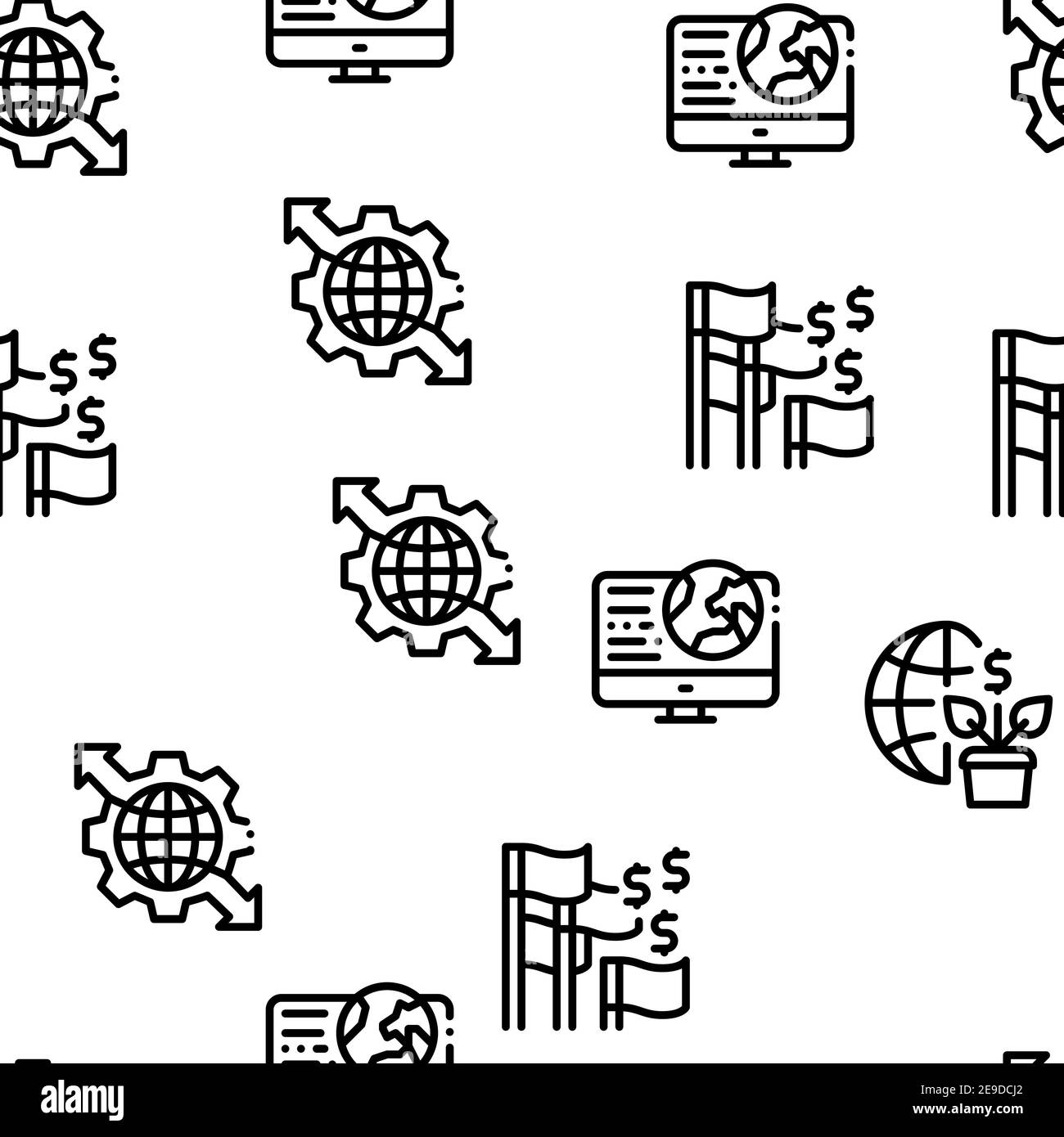 Global Business Finance Strategy Seamless Pattern Vector Stock Vector ...