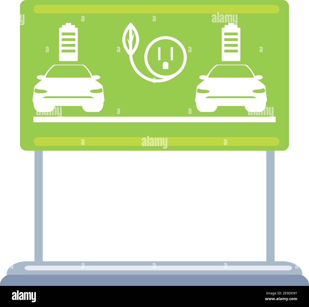 traffic sign board electric car charge zone vector illustration Stock