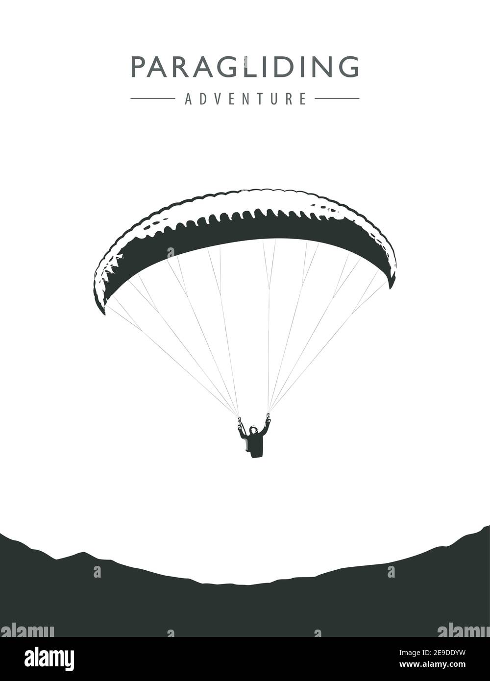 paragliding adventure paraglider silhouette isolated on white background vector illustration EPS10 Stock Vector