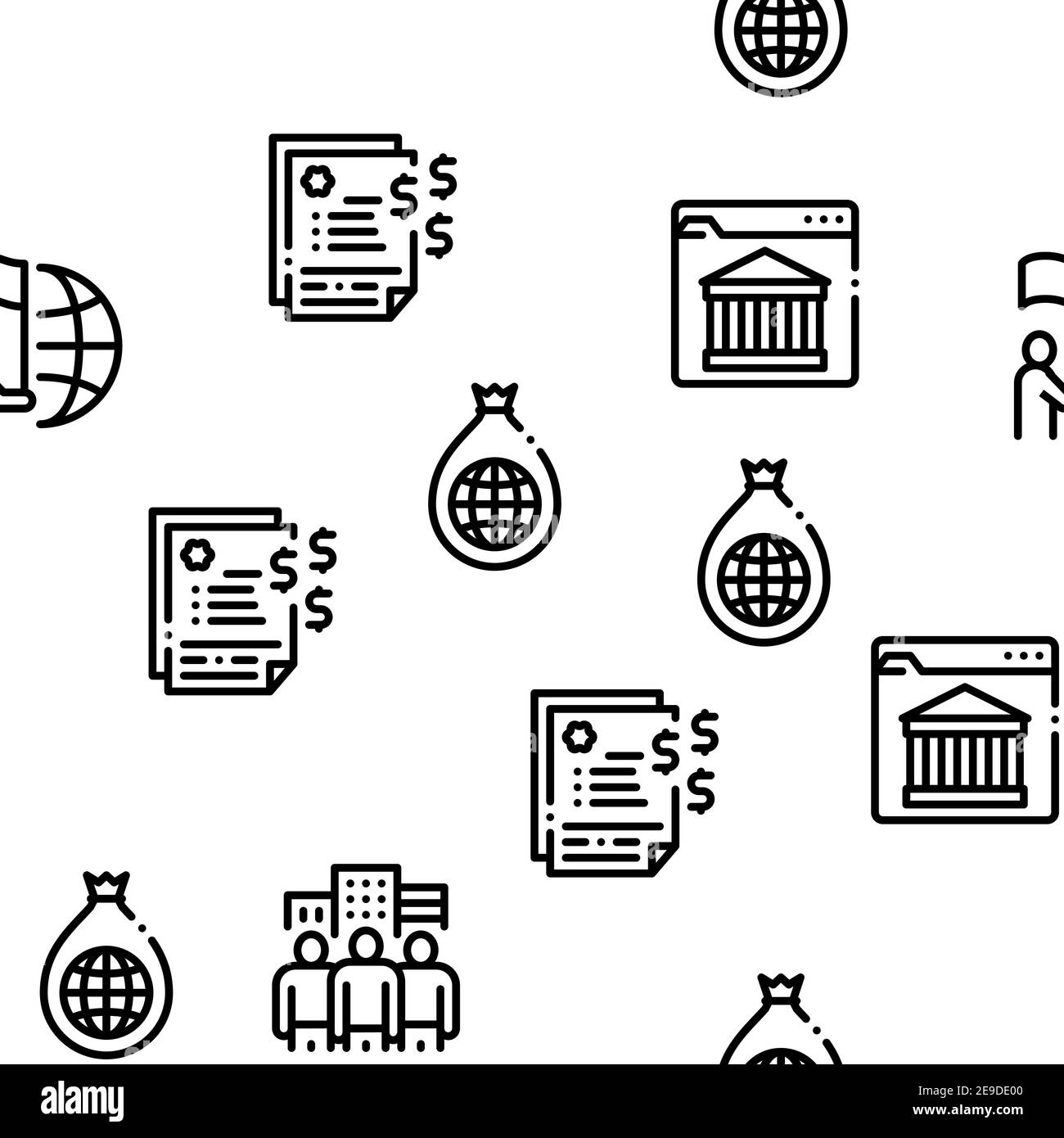 Global Business Finance Strategy Seamless Pattern Vector Stock Vector ...