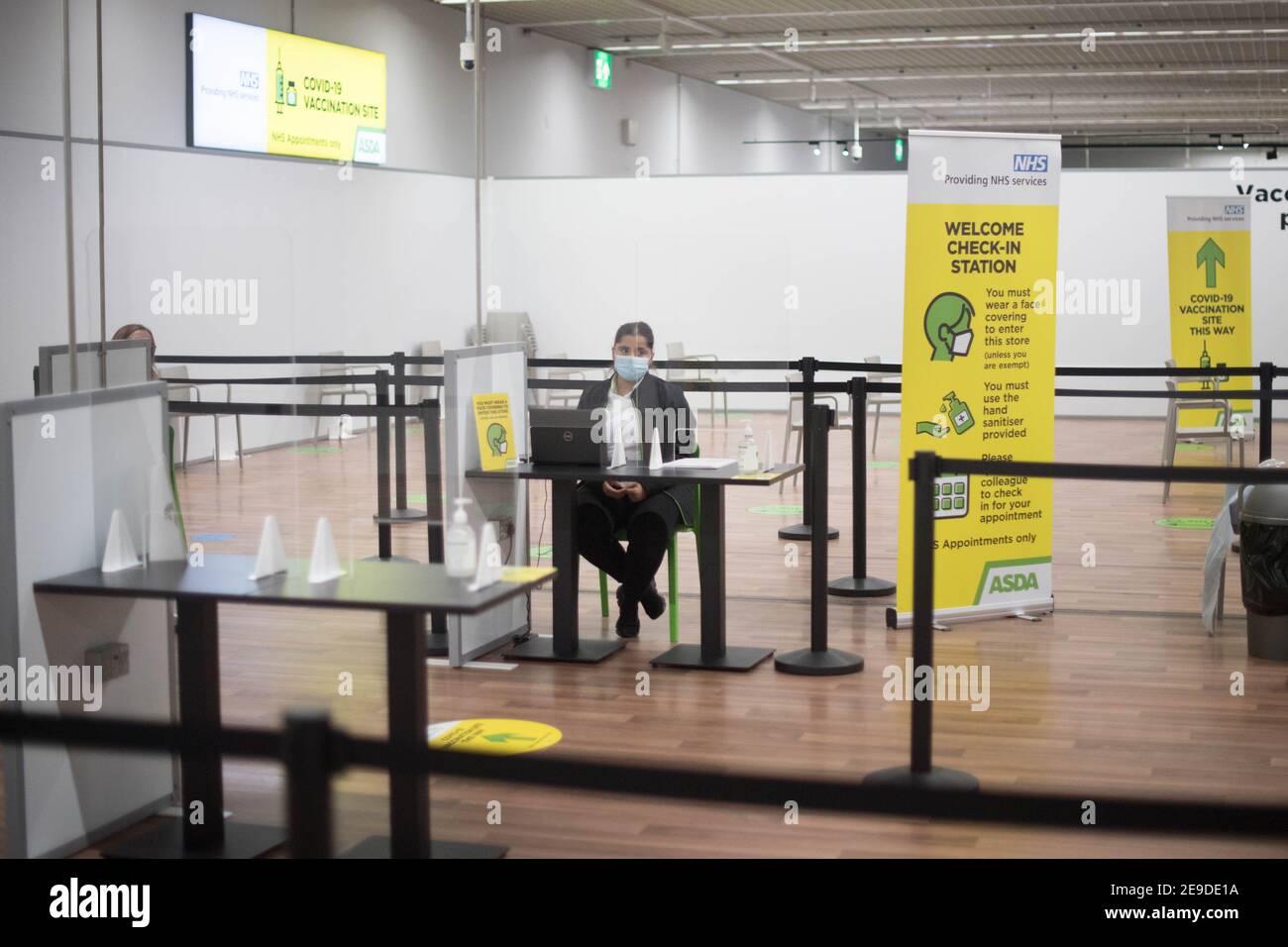 A community pharmacy vaccination centre at Asda Watford Supercentre in